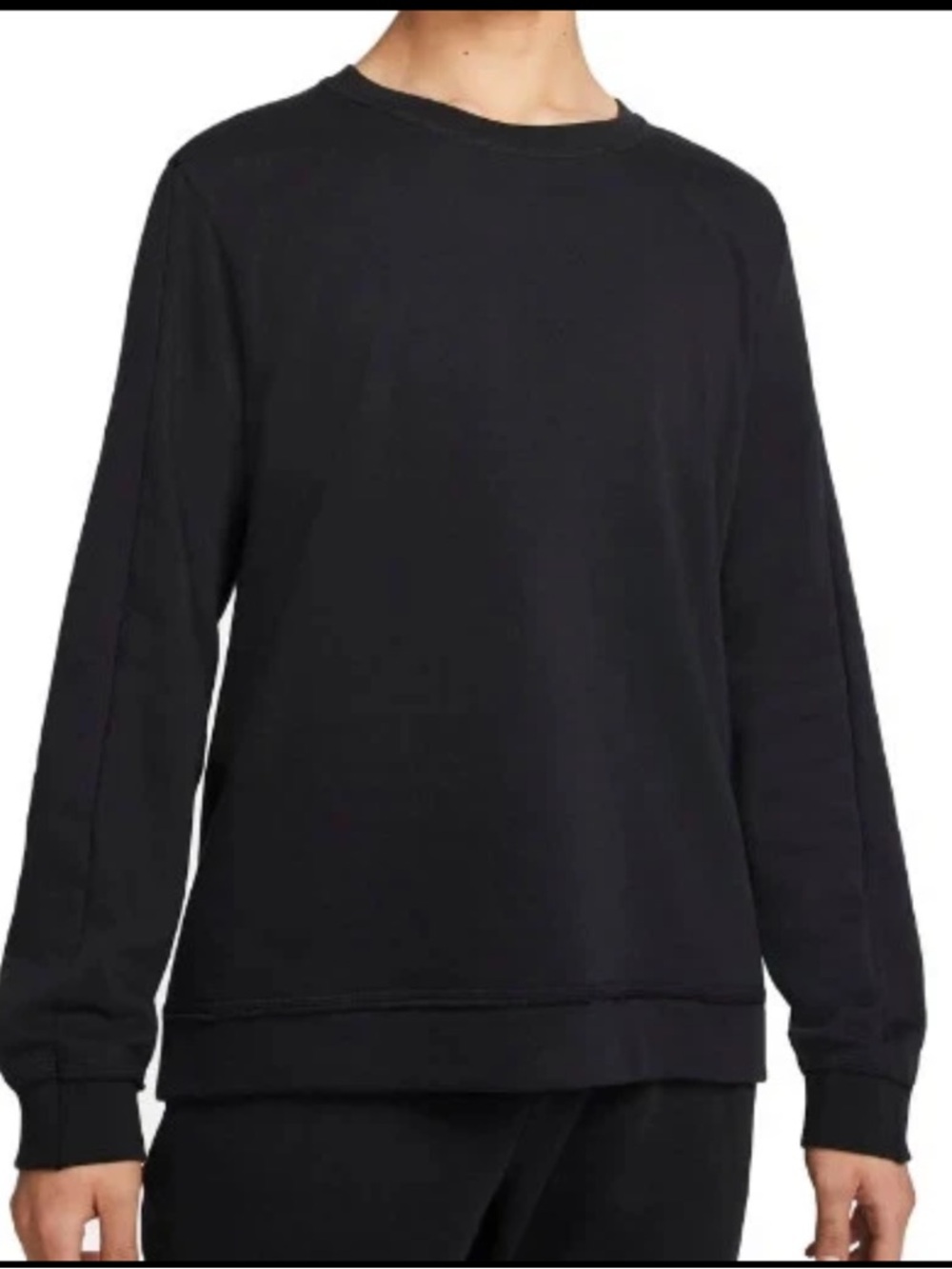 Nike Yoga Men's Therma-Fit Crewneck Sweatshirt Black Size Small DM8137 010